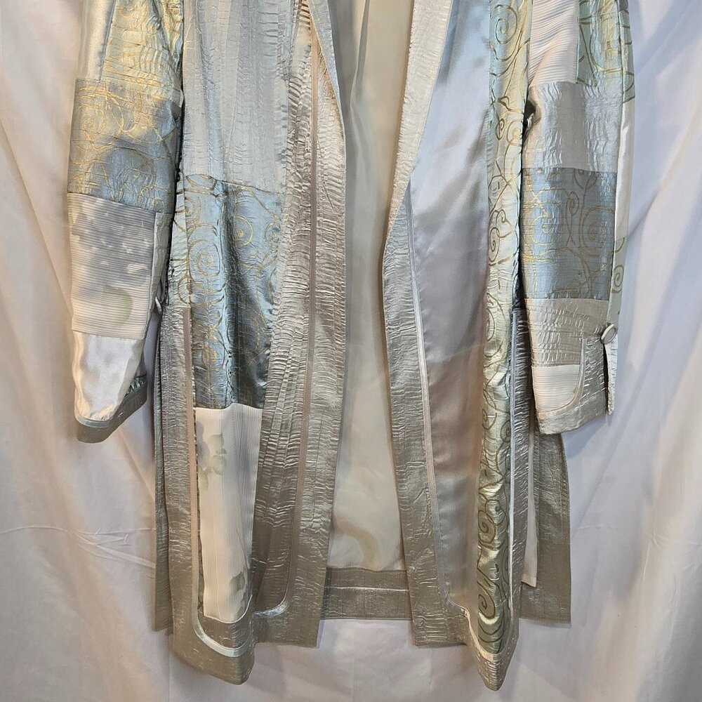 80's Jeanne Marc Collection Kimono Green With Gold Size 2 - Picture 13 of 14